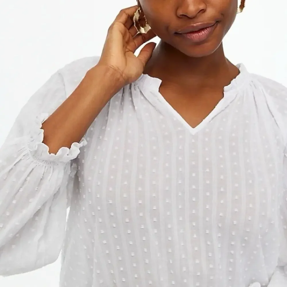 J. Crew NWT White artist top Textured Fabric 100% Cotton XS 79.00